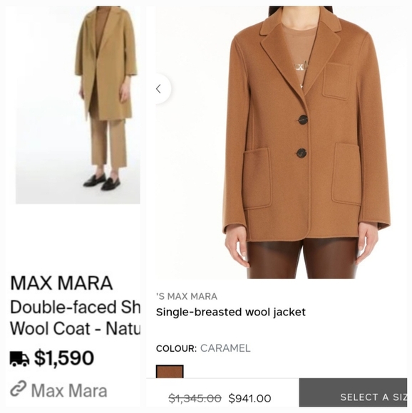 Max Mara Wool Coat VTG Luxury Mob Wife Single Breast Burnt Orange W10 Old Money - Picture 12 of 12